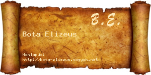 Bota Elizeus névjegykártya